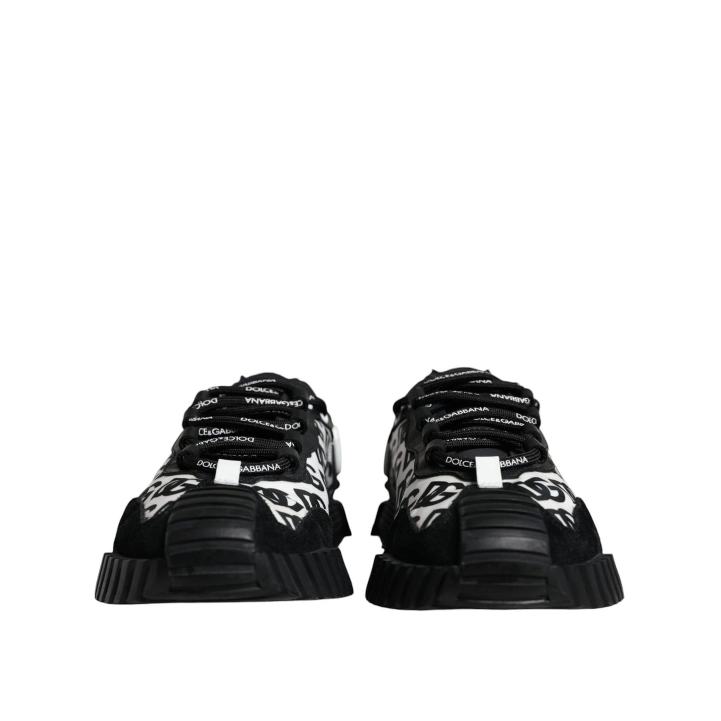 Dolce & Gabbana Black Logo Lace Up Low Top NS1 Sneakers Shoes