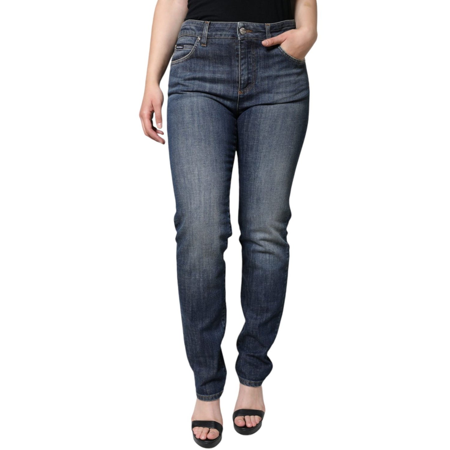 Dolce & Gabbana Dark Blue Cotton Stretch Skinny Denim Jeans