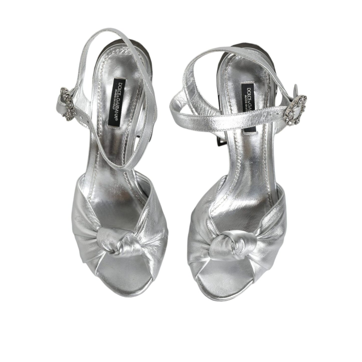 Dolce & Gabbana Silver Mirror Heels KEIRA Sandals Shoes
