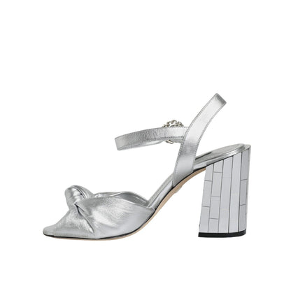 Dolce & Gabbana Silver Mirror Heels KEIRA Sandals Shoes