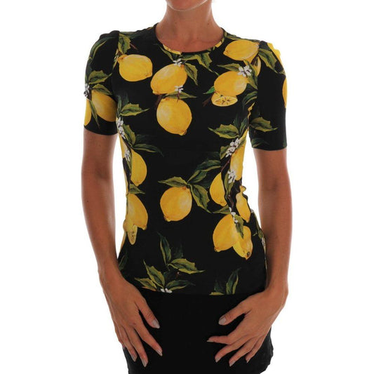 Dolce & Gabbana Multicolor Lemon Silk Stretch T-Shirt TSH1451-3
