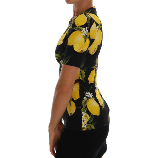 Dolce & Gabbana Multicolor Lemon Silk Stretch T-Shirt TSH1451-3