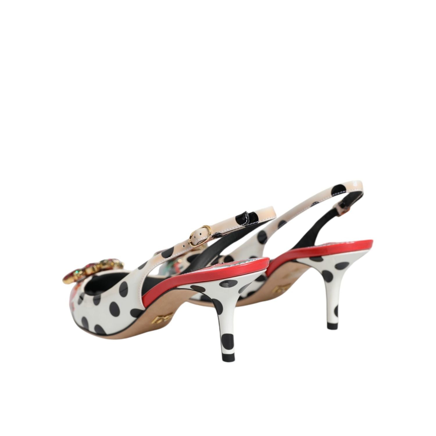 Dolce & Gabbana Multicolor Crystal Heels Slingback Shoes
