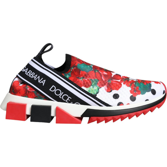 Dolce & Gabbana Multicolor Geranium Sorrento Sneakers Shoes Dolce & Gabbana Light Gray