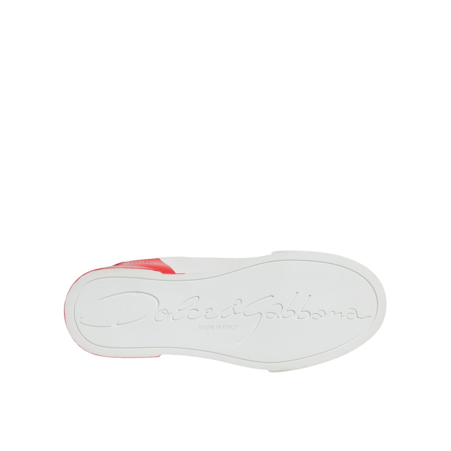 Dolce & Gabbana White Red Portofino Low Top Sneakers Shoes