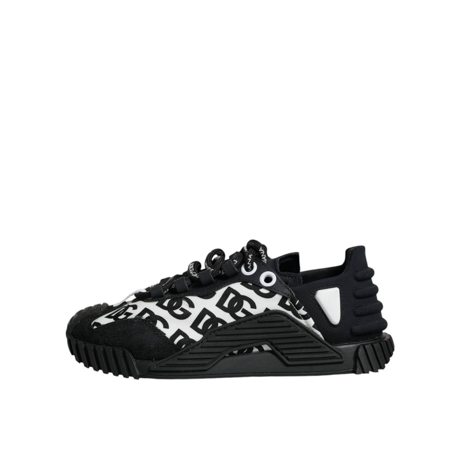 Dolce & Gabbana Black Logo Lace Up Low Top NS1 Sneakers Shoes