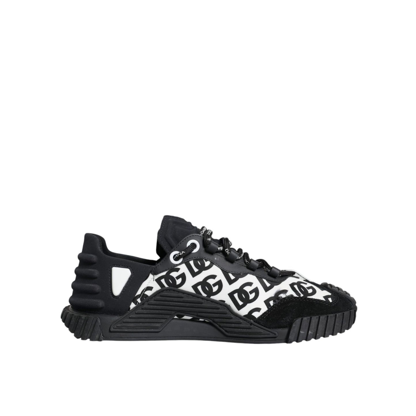 Dolce & Gabbana Black Logo Lace Up Low Top NS1 Sneakers Shoes