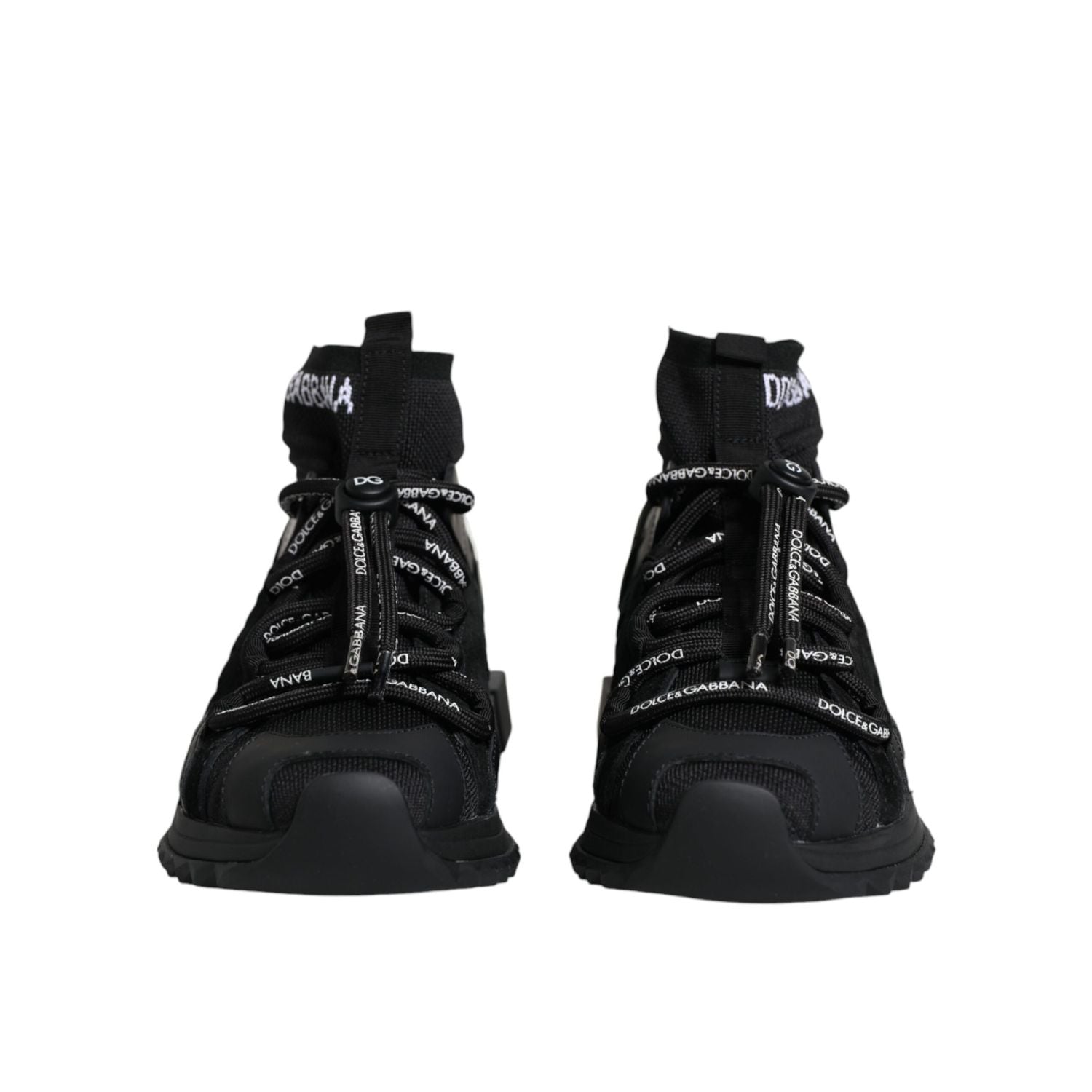 Dolce & Gabbana Black Sorrento Socks Logo Sneakers Shoes