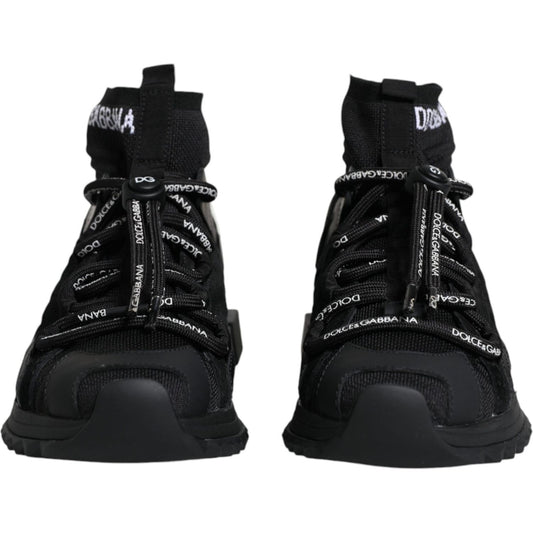 Dolce & Gabbana Black Sorrento Socks Logo Sneakers Shoes Dolce & Gabbana Black