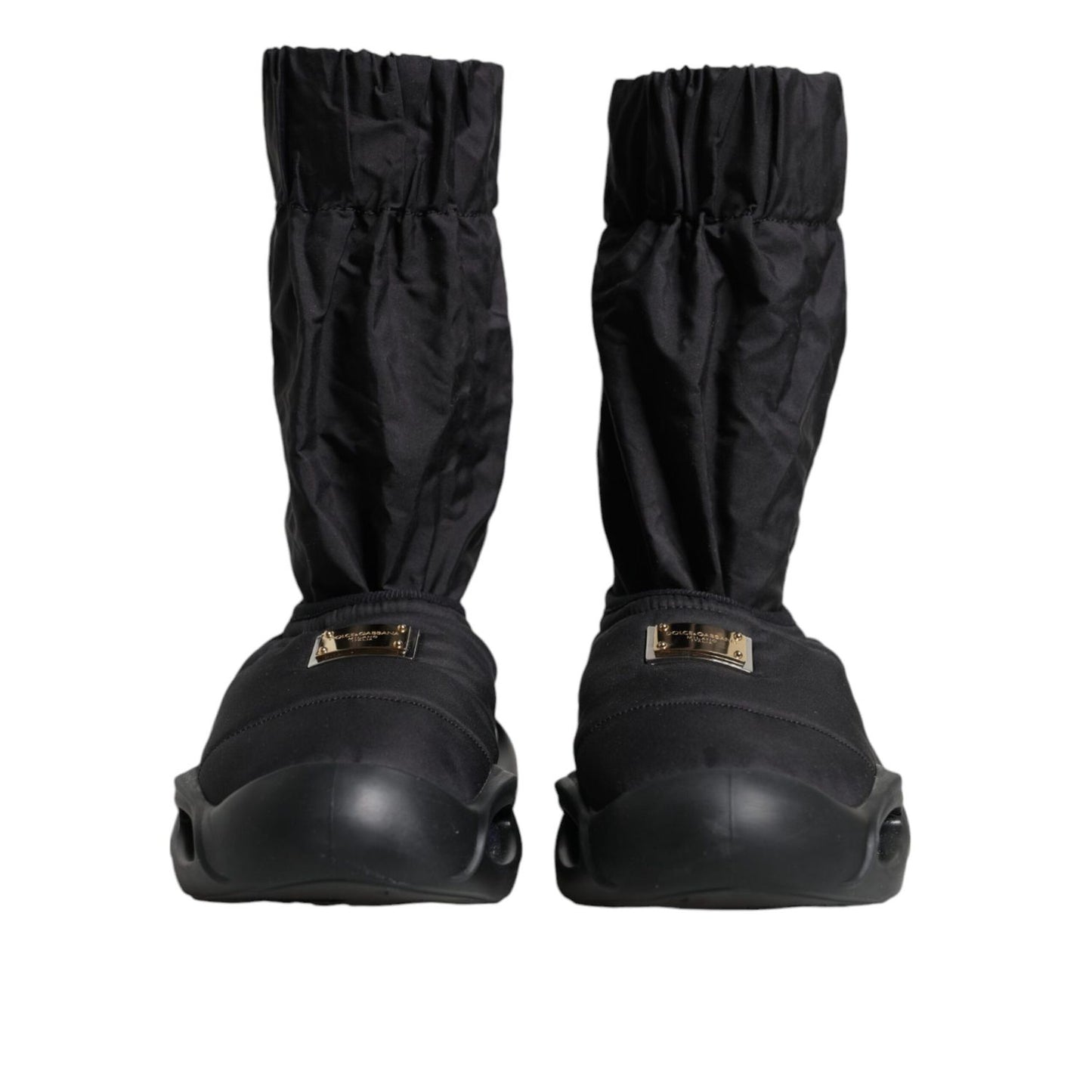 Dolce & Gabbana Black Slip On Wave Socks Sneakers Shoes