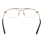 BMW Gold Men Glasses Frame, half-rim metal aviator style with demo lenses, gold color, temples length 150mm, includes branded case