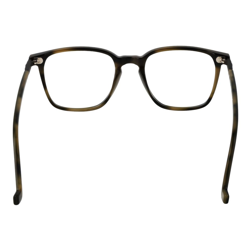 Hackett Brown Men Glasses Frame, square full-rim brown plastic frame, 51-19-145 size with demo lenses, included branded case.