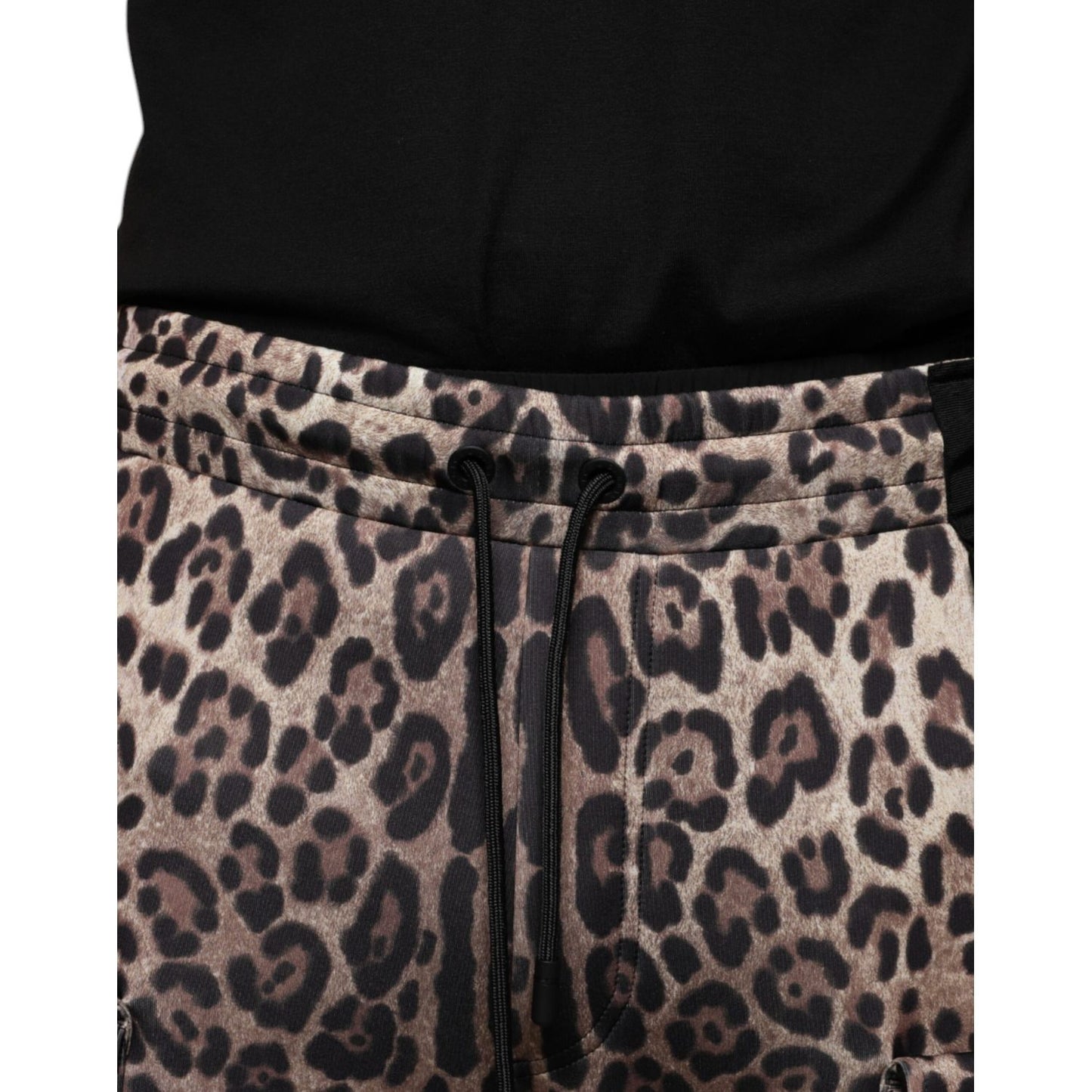 Dolce & Gabbana Brown Leopard Polyester Jogger Pants
