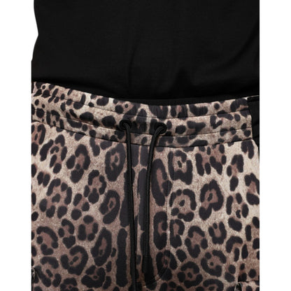 Dolce & Gabbana Brown Leopard Polyester Jogger Pants