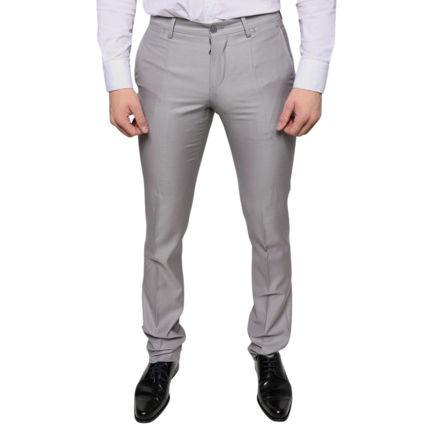 Dolce & Gabbana Light Gray Wool Dress Pants