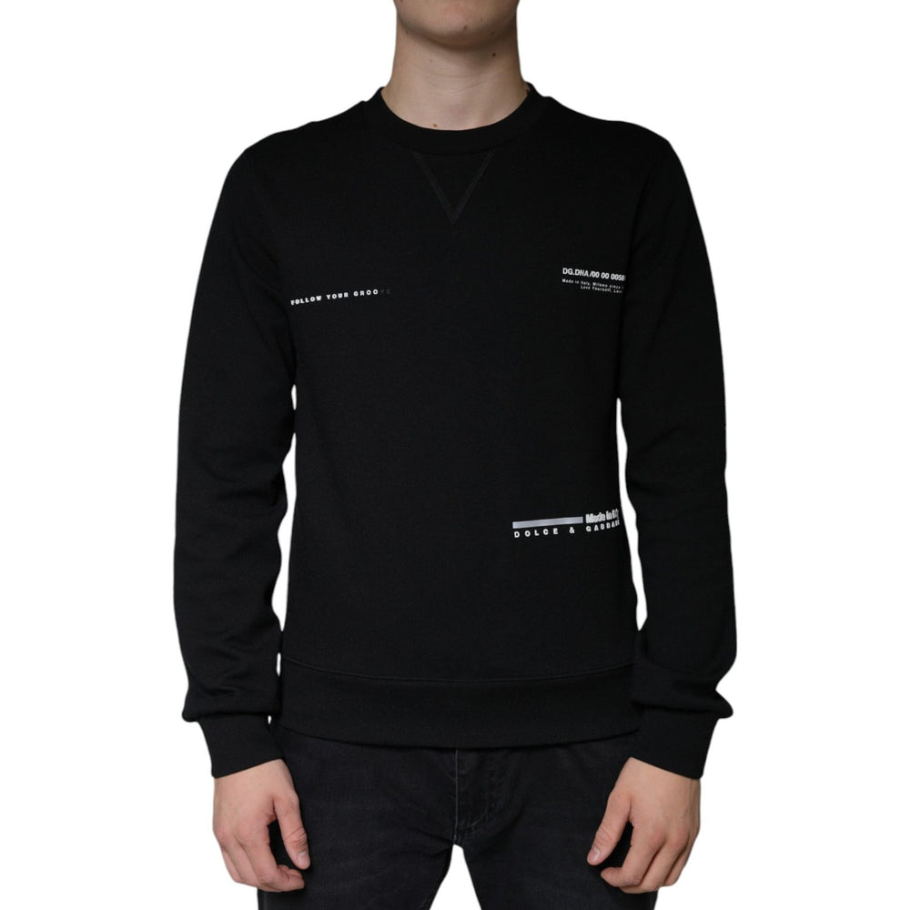 Dolce & Gabbana Black Logo Print CrewNeck Sweatshirt Sweater TSH7918-46