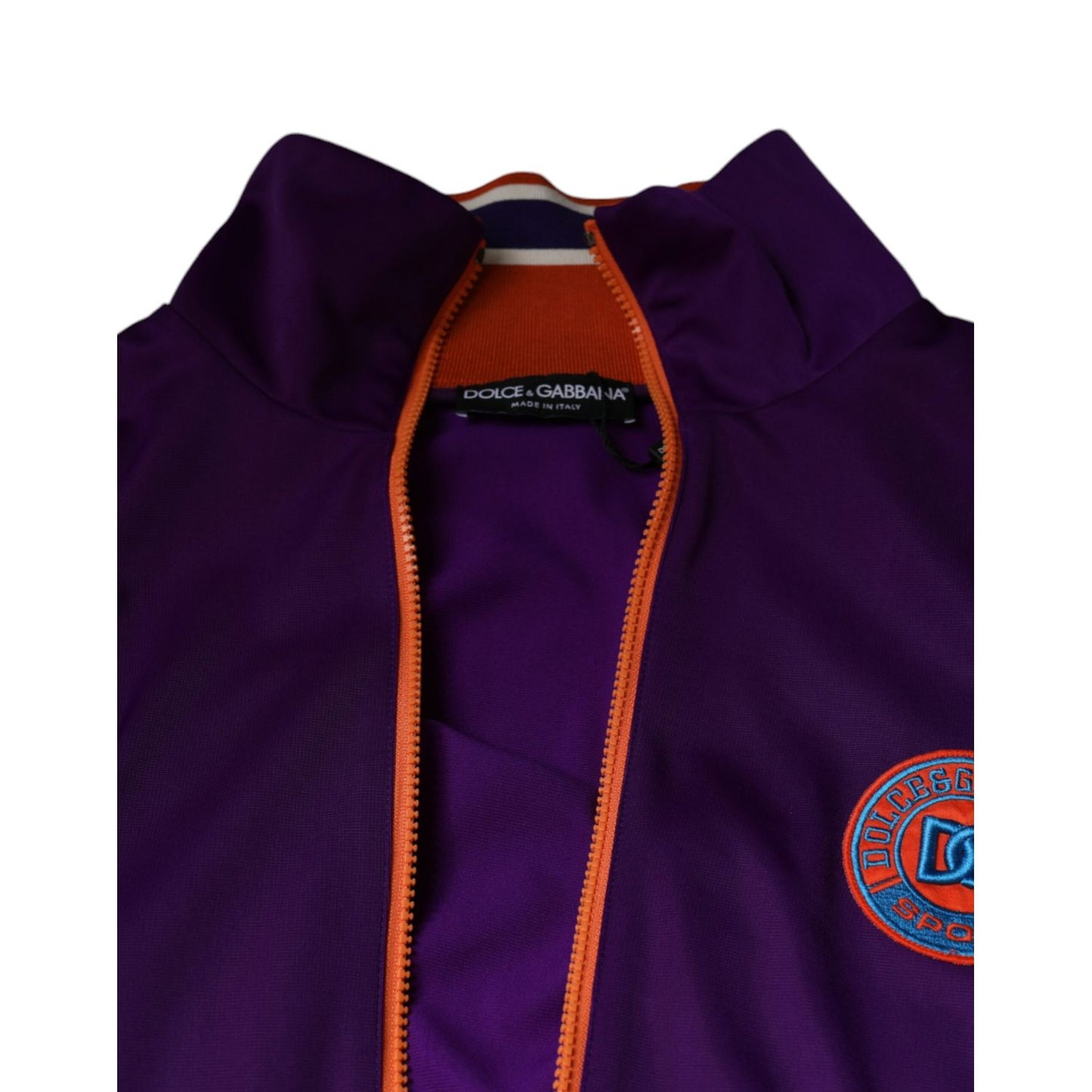 Dolce & Gabbana Purple Polyester Full Zip Long Sleeve Sweater