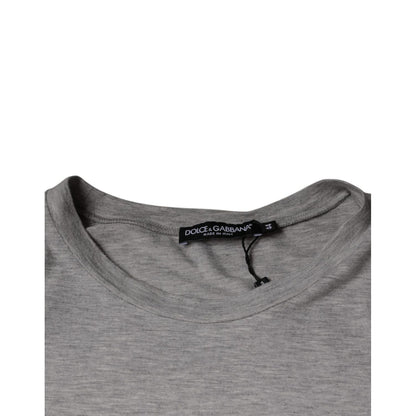 Dolce & Gabbana Gray Logo Print Crewneck Short Sleeve T-shirt