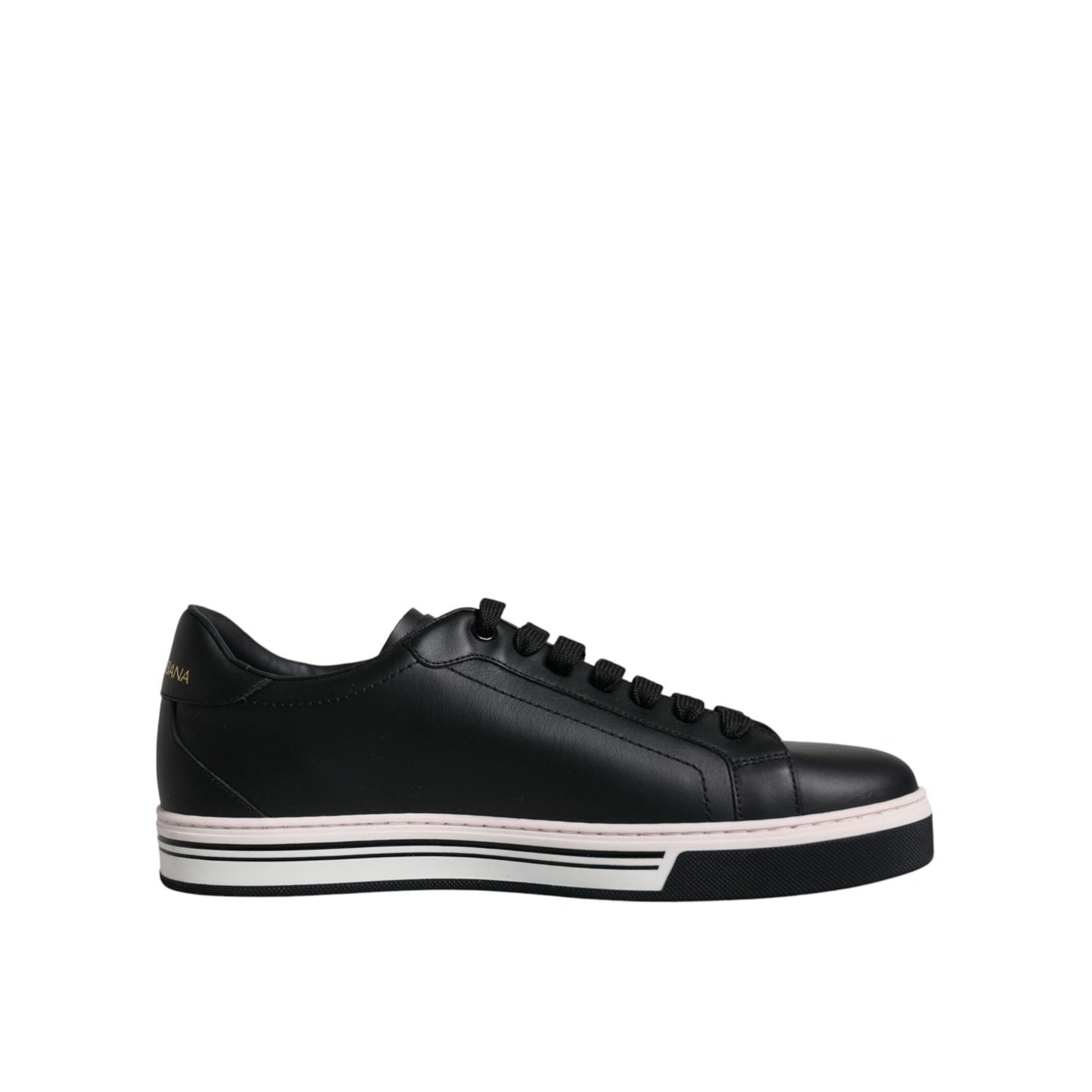 Dolce & Gabbana Black Leather Low Top Men Sneakers Shoes