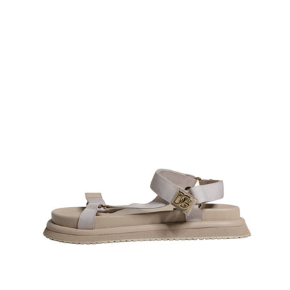Dolce & Gabbana Beige Nappa Devotion Strap Men Sandals Shoes