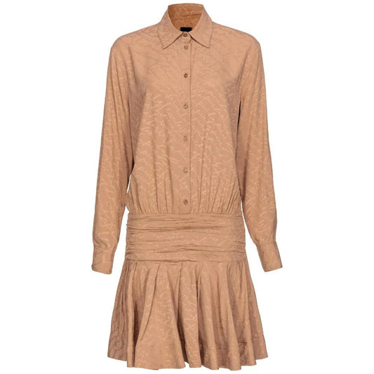 PINKO Beige Acetate Dress PINKO Rosy Brown