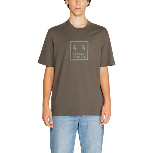 Armani Exchange Green Cotton T-Shirt Armani Exchange Dim Gray