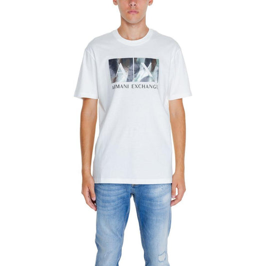 Armani Exchange White Cotton T-Shirt Armani Exchange Light Gray