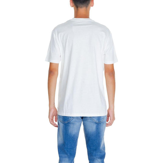 Armani Exchange White Cotton T-Shirt Armani Exchange Light Gray