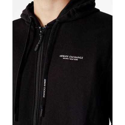Armani Exchange Black Cotton Hoodie