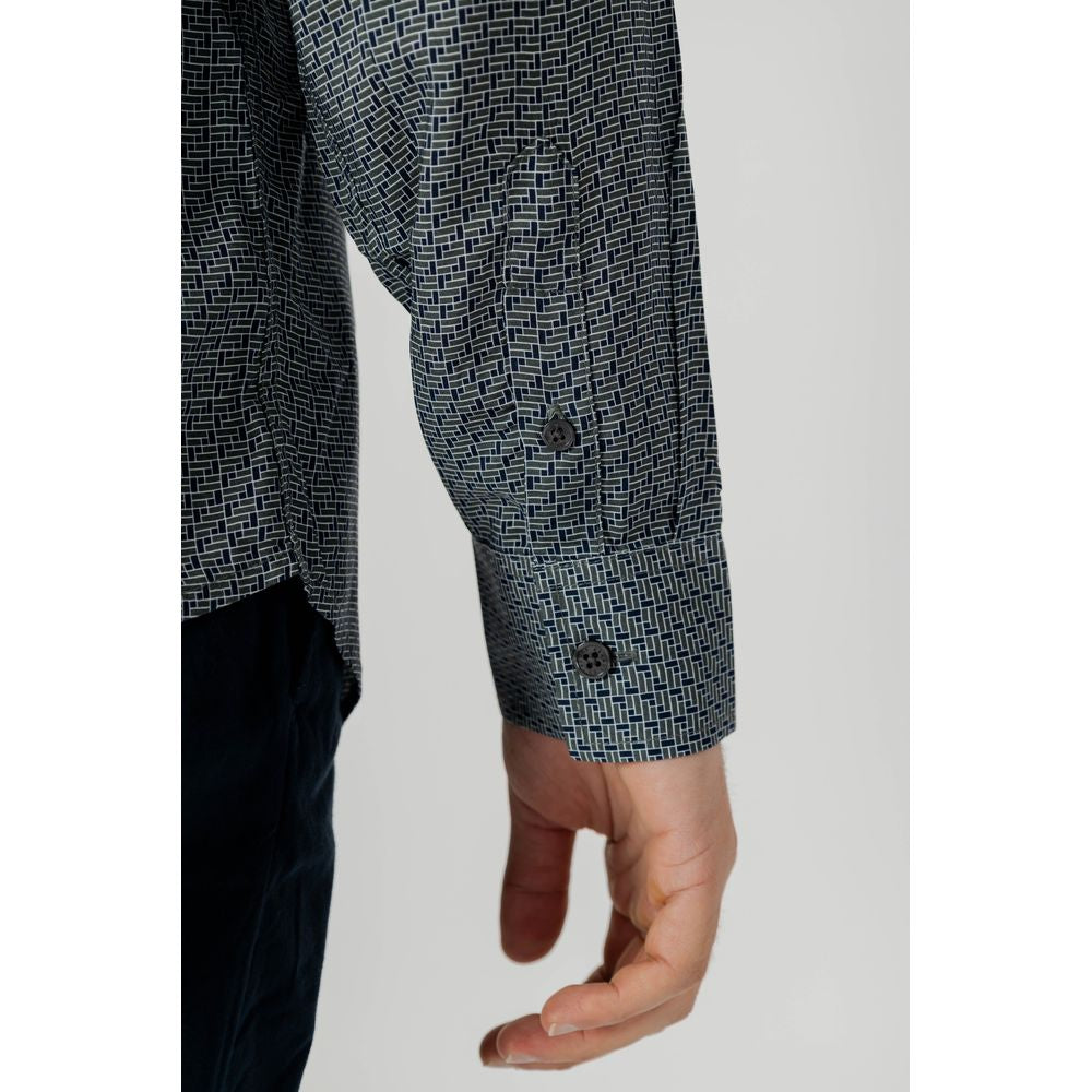 Armani Exchange Gray Viscose Pattern Shirt