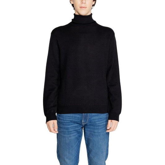 Armani Exchange Black Cotton Turtleneck
