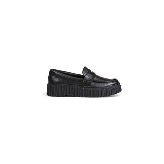 Clarks Black Leather Flat Shoe