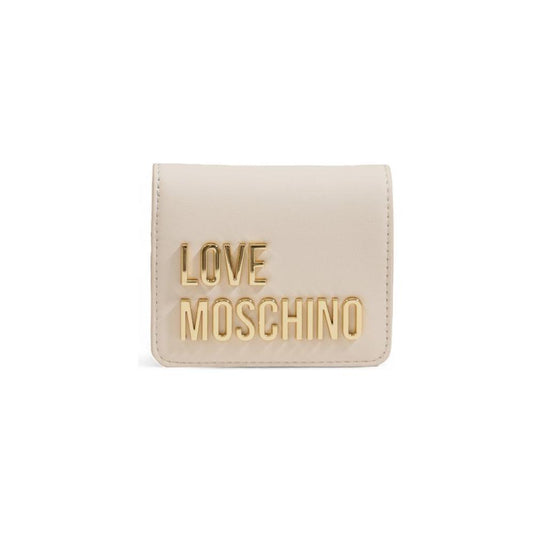 Love Moschino Beige Polyethylene Wallet Love Moschino Light Gray