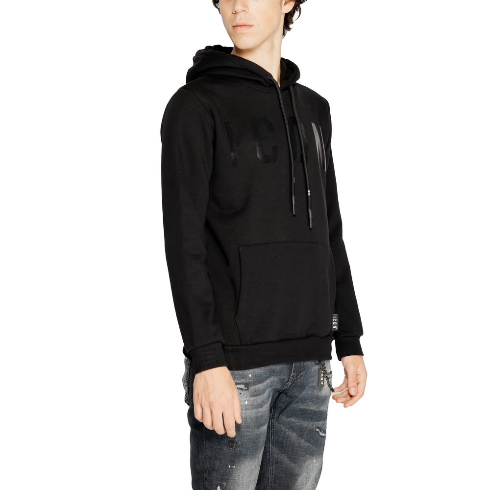 Icon Black Cotton Hoodie