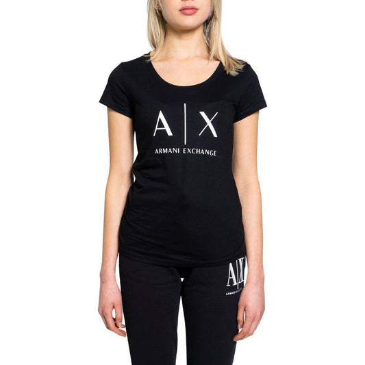 Armani Exchange Black Cotton T-Shirt AR-6515800009-IT38|XS