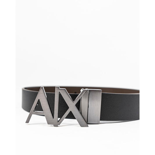 Armani Exchange Black Leather Belt AR-7255600009-100 CM / 40 INCHES