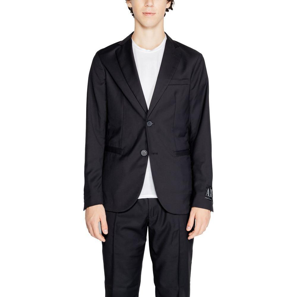 Armani Exchange Black Polyester Blazer AR-14714100009-IT52 | XL