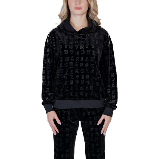 Armani Exchange Black Polyester Hoody AR-14710700009-IT40|S