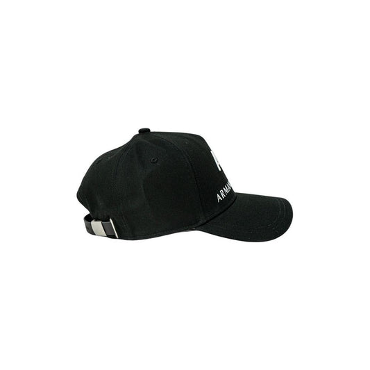 Armani Exchange Black Cotton Caps Baseball Hat