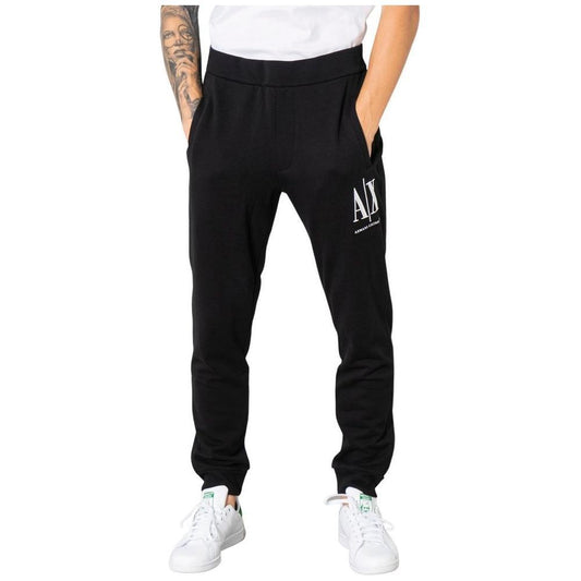 Armani Exchange Black Cotton Joggers Workout Pant AR-7252800009-IT54 | XXL