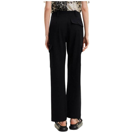 Desigual Black Polyester Cropped Pant DE-13309500009-XL