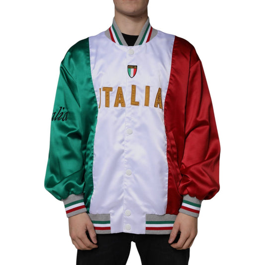 Dolce & Gabbana Multicolor Italia Button Down Bomber Jacket JKT3868-50