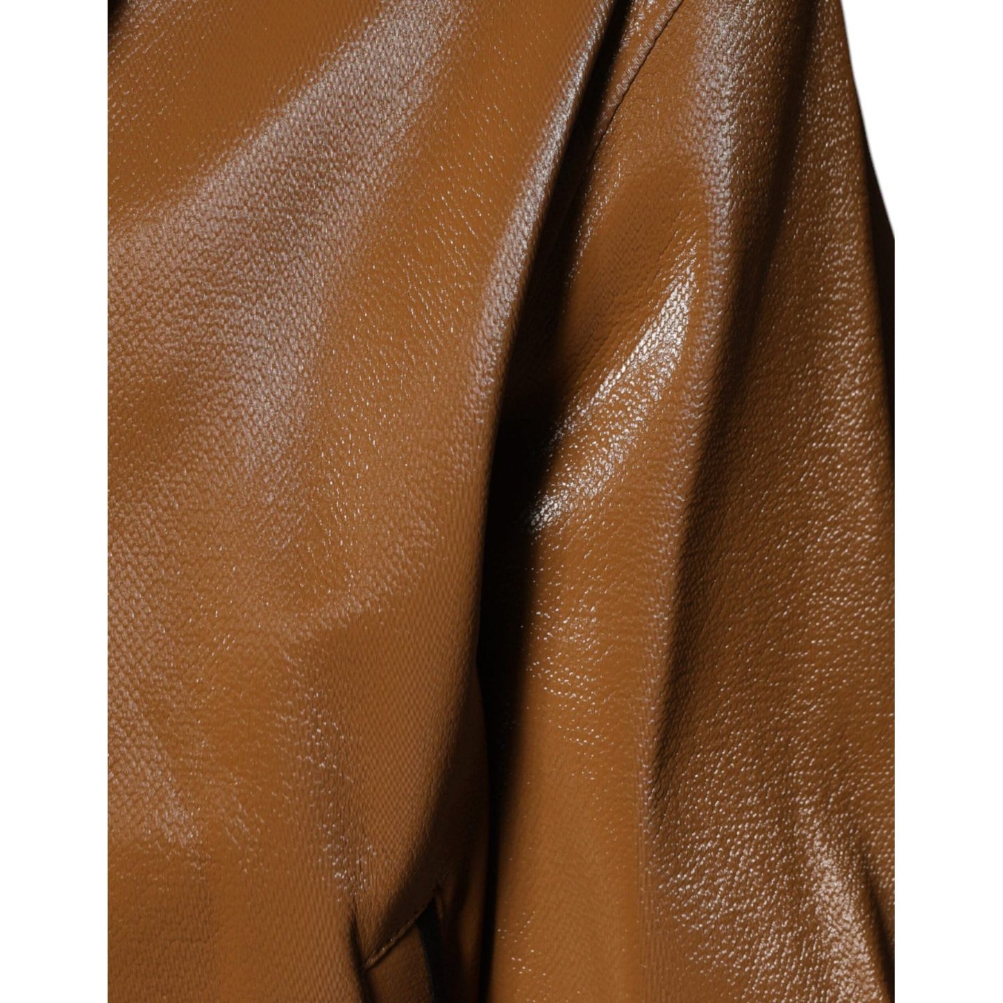 Dolce & Gabbana Brown Leather Full Zip Men Bomber Jacket JKT41576-46
