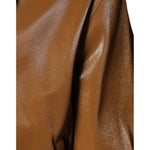 Dolce & Gabbana Brown Leather Full Zip Men Bomber Jacket JKT41576-46