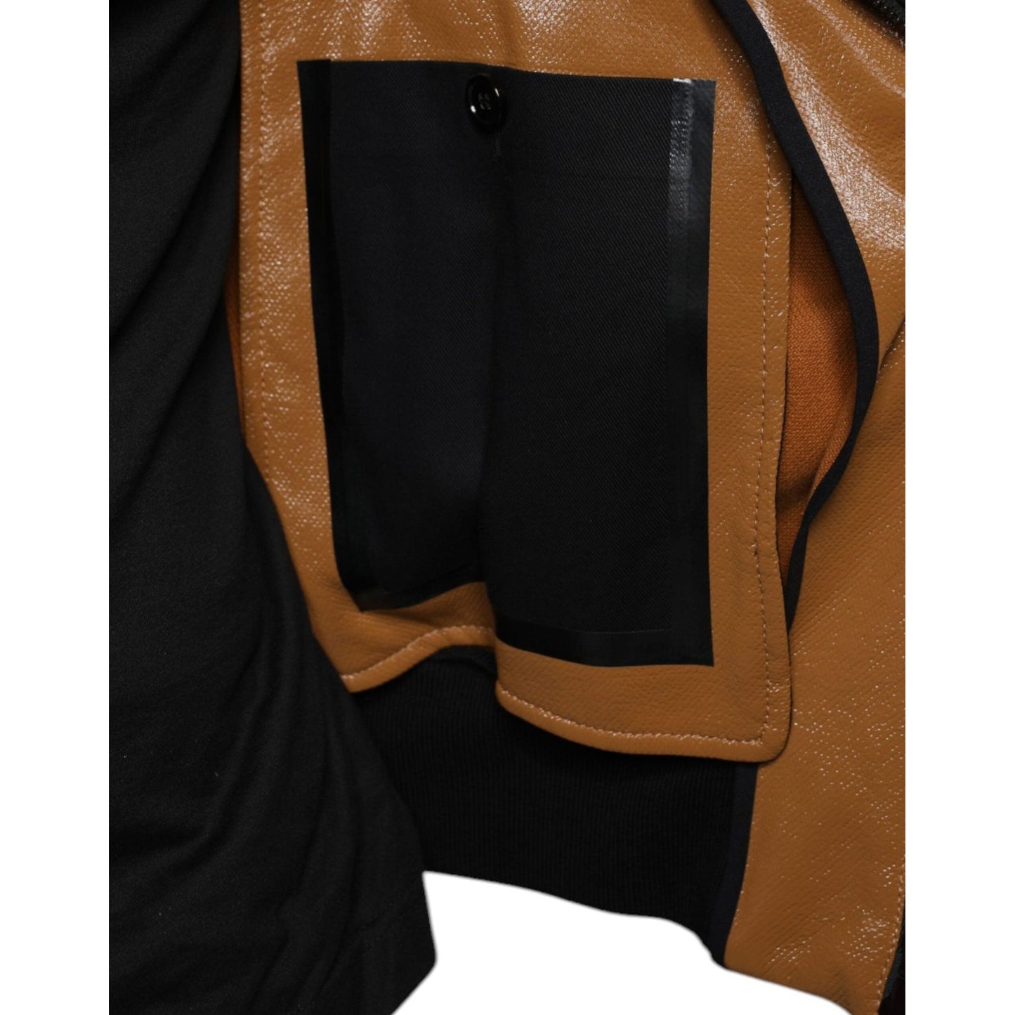 Dolce & Gabbana Brown Leather Full Zip Men Bomber Jacket JKT41576-46