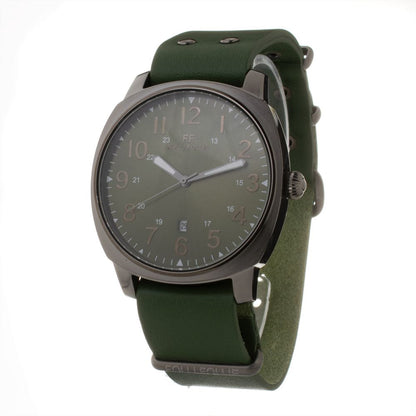Folli Follie Green Leather Dress Watch