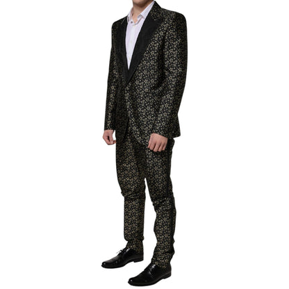 Dolce & Gabbana Black Stars Jacquard SICILIA 2 Piece Suit