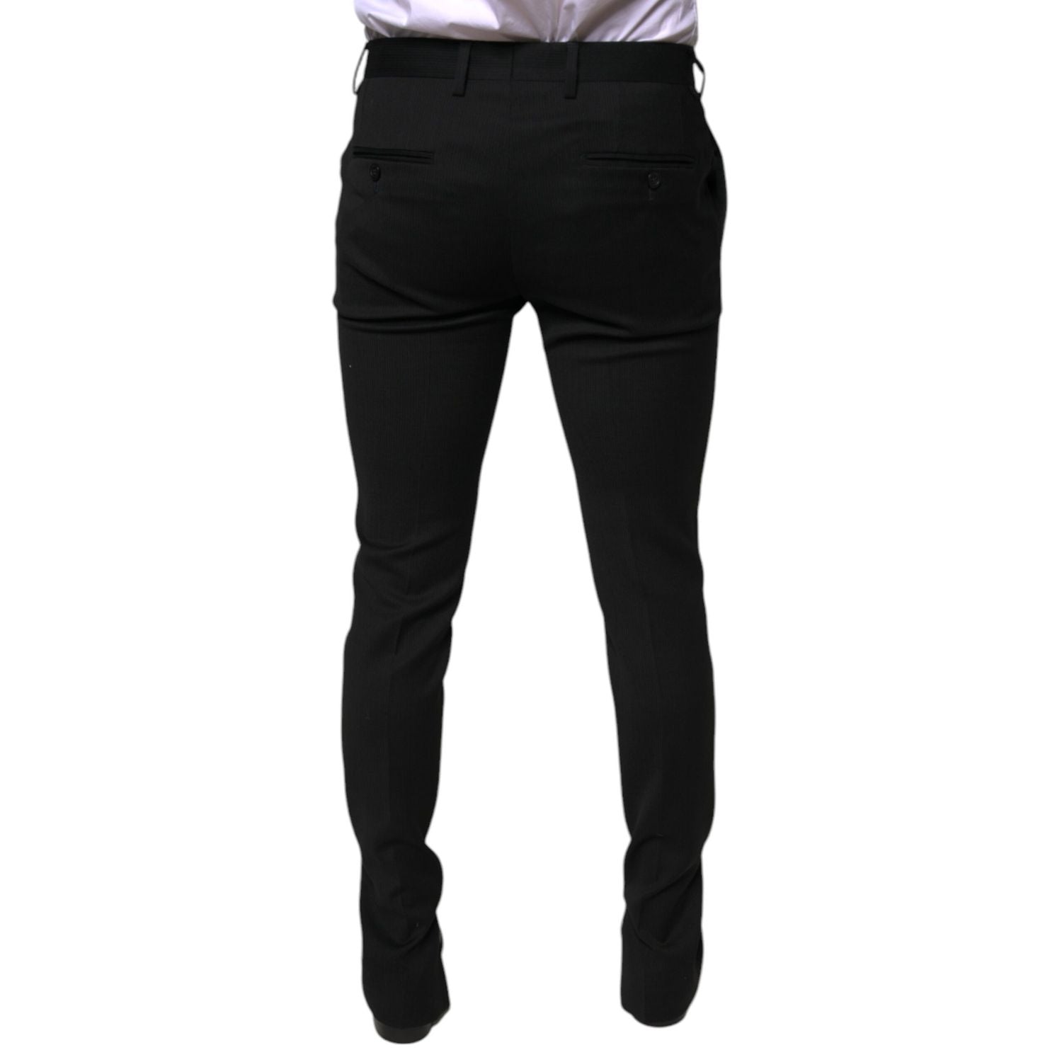 Dolce & Gabbana Black Wool Skinny Formal Dress Pants