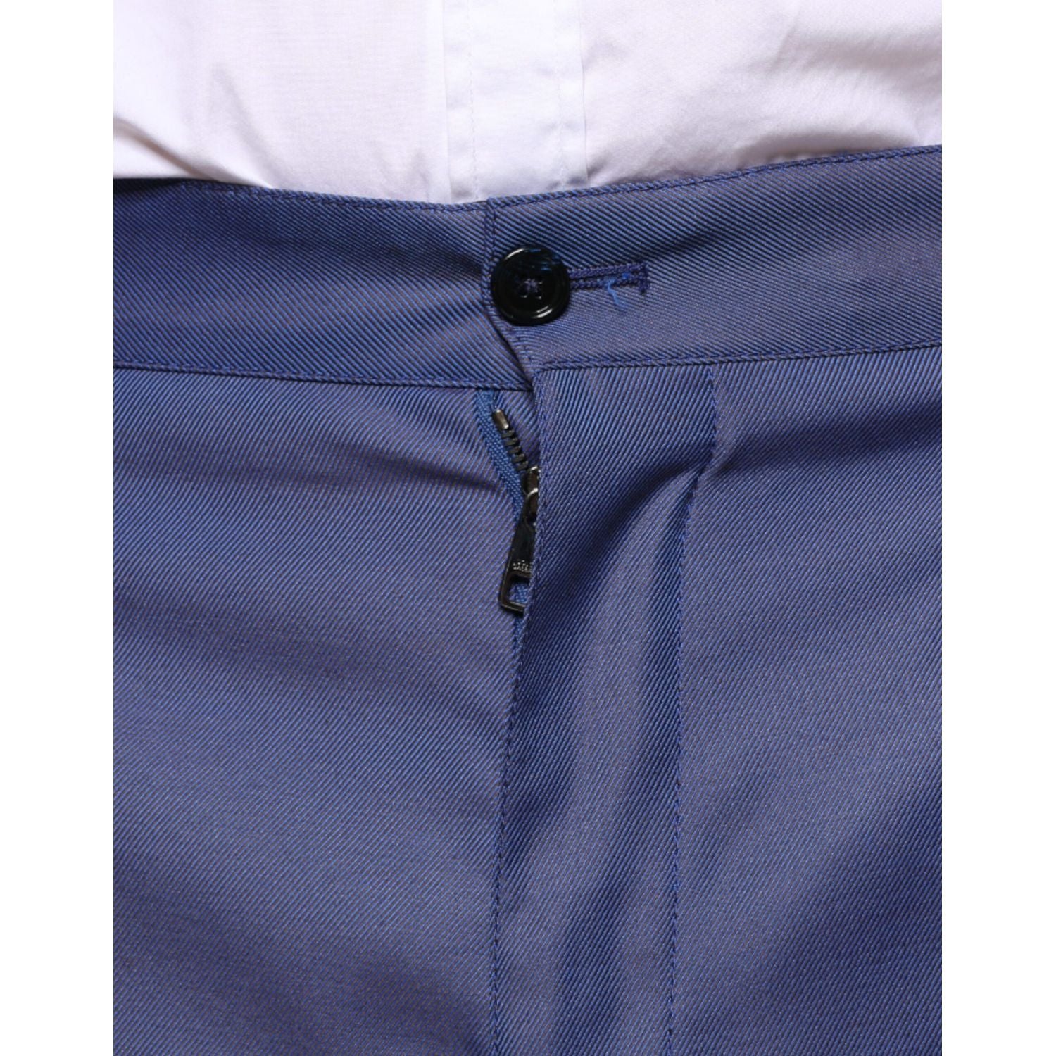 Dolce & Gabbana Blue Wool Tapered Formal Dress Pants