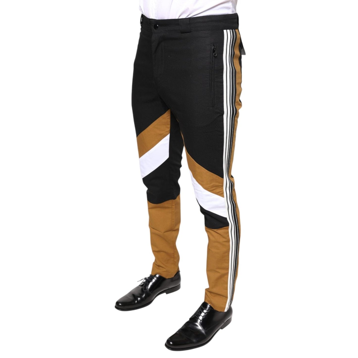 Dolce & Gabbana Multicolor Stripe Skinny Cotton Pants PAN75556-48